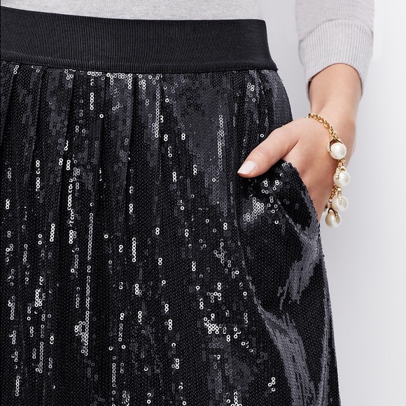 MOVING SALE‼️Ann Taylor Black Sequin Skirt ✨ - Picture 3 of 4