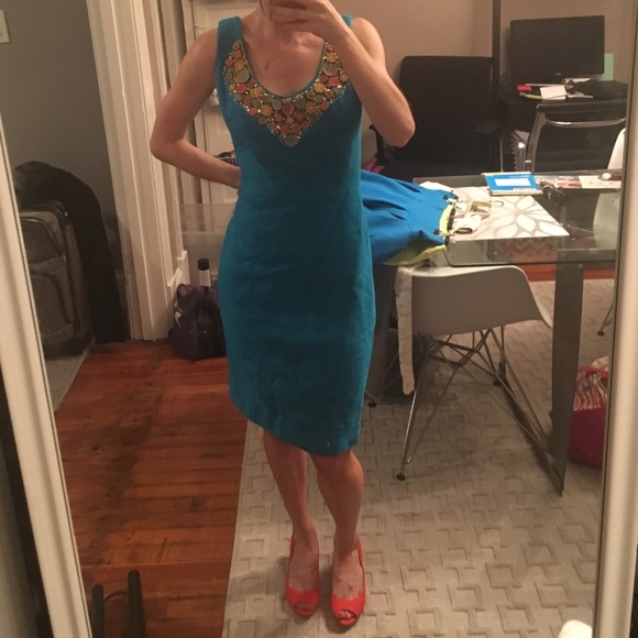 Teal milly dress