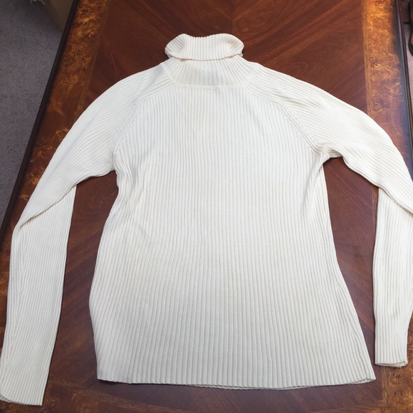 Off-White Silk Turtleneck