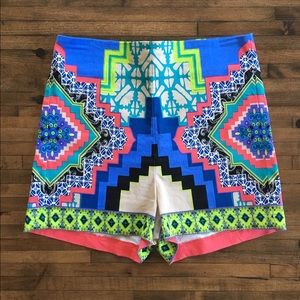 Patterned High Waisted Shorts
