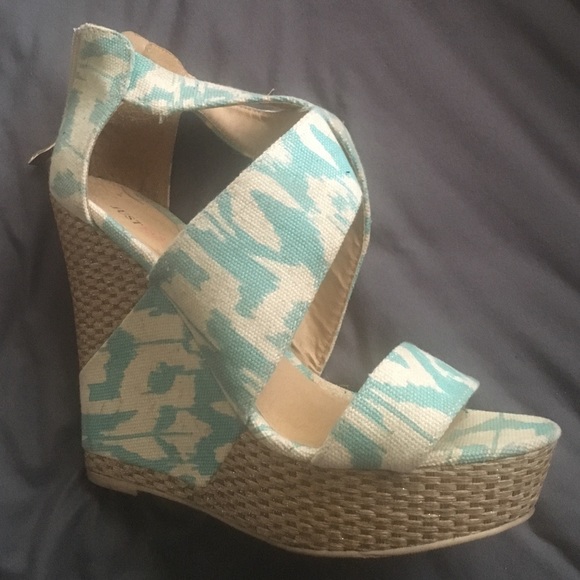 Aqua Macrame Wedges