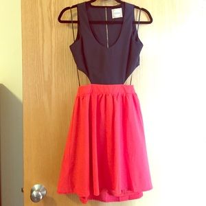 Alythea Black & Red Silk Cutout Dress Alythea Black & Red Silk Cutout Dress
