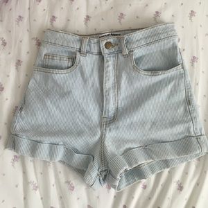American Apparel High-Waist Jean Cuff Short