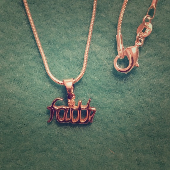 Faith Necklace in Sterling Silver w/CZ accent