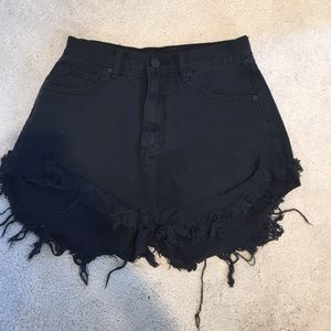 UNIF high waisted black shorts