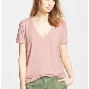 Madewell Rose Blush Whisper Cotton V Neck