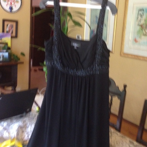 Black cocktail dress w/ sequins on straps