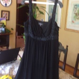 Black cocktail dress w/ sequins on straps