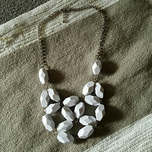 Francesca's Collections Jewelry - Silver and White Bead Statement Necklace Francesca's Collections Jewelry - Silver and White Bead Statement Necklace