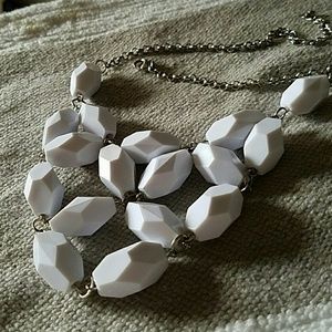 Francesca's Collections Jewelry - Silver and White Bead Statement Necklace Francesca's Collections Jewelry - Silver and White Bead Statement Necklace