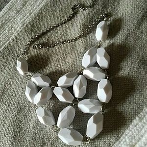 Francesca's Collections Jewelry - Silver and White Bead Statement Necklace Francesca's Collections Jewelry - Silver and White Bead Statement Necklace