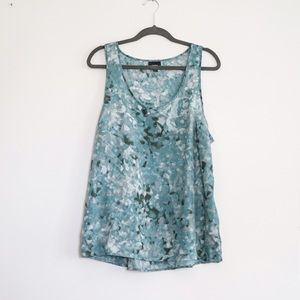Blue/green blouse tank