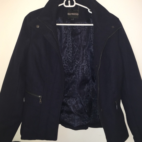 Waist length Express navy pea coat - Picture 1 of 4