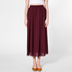 American Apparel Double-Layered Chiffon Maxi Skirt
