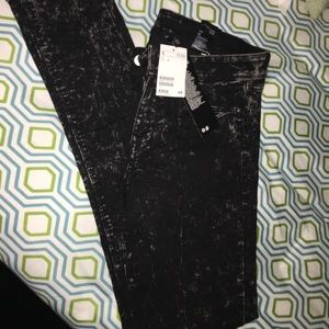 Black stone washed high waist jeans (Runs small)