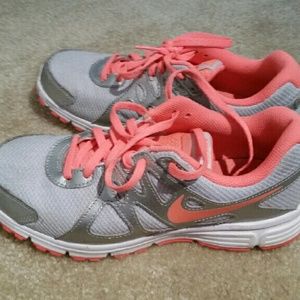 Nike Revolution 2 sneakers, orange and silver