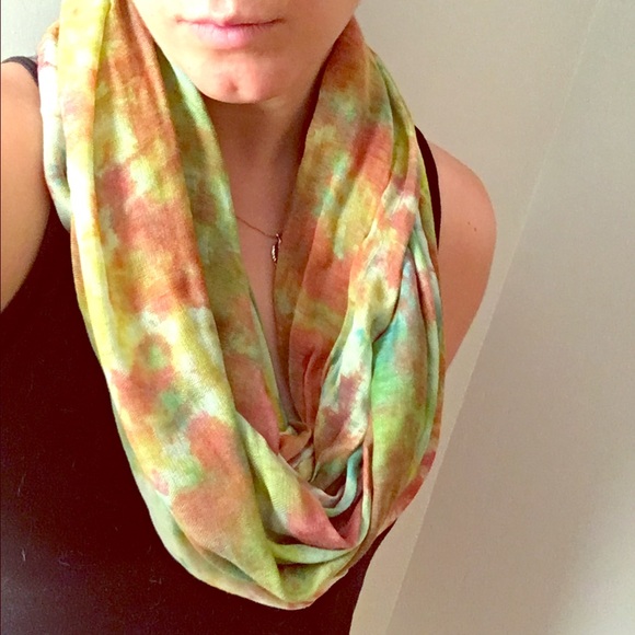 Multi colored infinity scarf