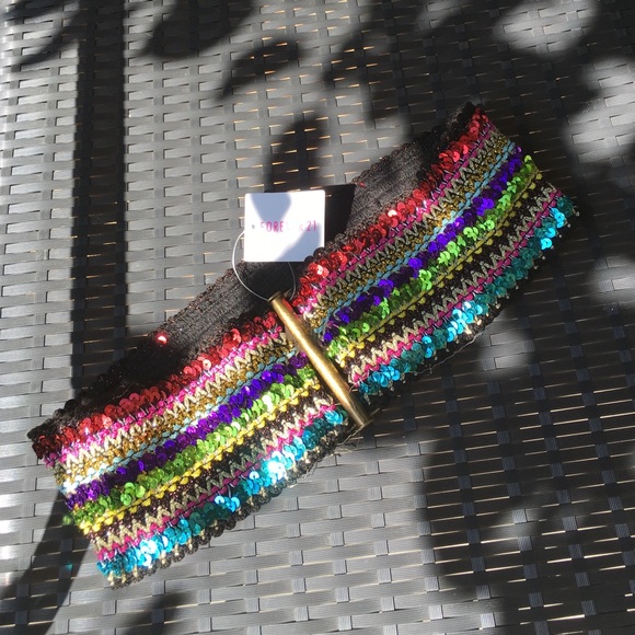 Brand new Forever 21 rainbow elastic belt