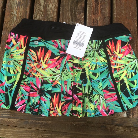 Fabletics tropical exercise skort NWT