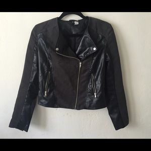 Black H&M faux leather jacket