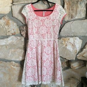 Lauren Conrad Coral Lace Dress