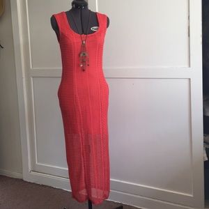 LOVERS + FRIENDS Coral Midi Dress