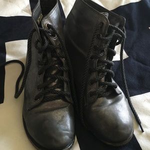 Dirty Laundry Silver Combat Boots