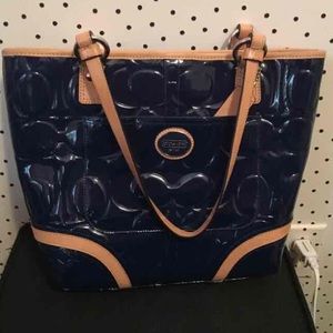 Navy patent leather Coach (like new) purse