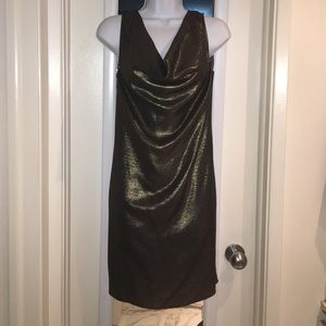 Sisley shimmering dark gold dress size SX.๏ Sisley shimmering dark gold dress size SX.๏