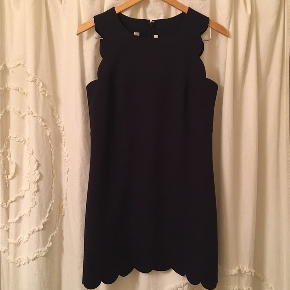 J. Crew Dresses & Skirts - J. Crew Scalloped Navy Dress