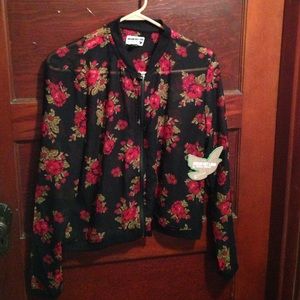 Shear zippered blouse