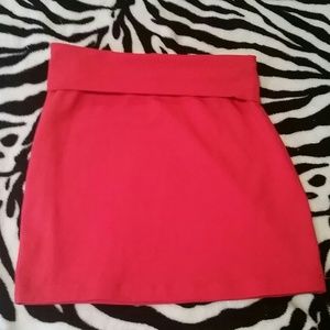 Red mini skirt