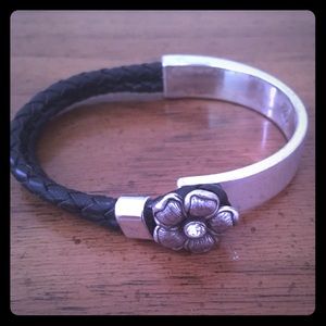 BRIGHTON- Black and Silver Flower Bracelet!!