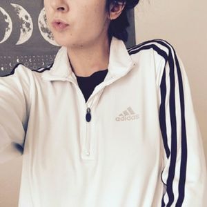 Adidas white athletic pullover