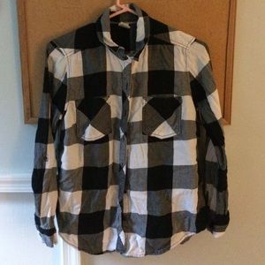 Black and white button down shirt