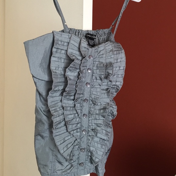 Silver metallic bustier top