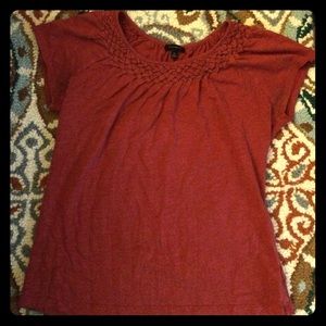 Red short sleeved shirt