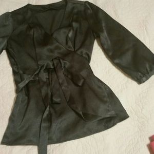 Satin gray blouse great for office