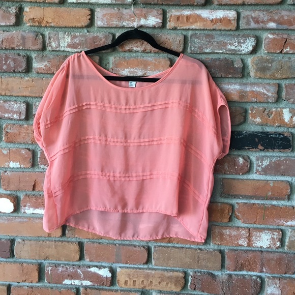 Coral Sheer Summer Top