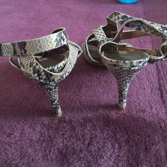 Cynthia Vincent Snakeskin Strappy Sandals - Picture 3 of 3