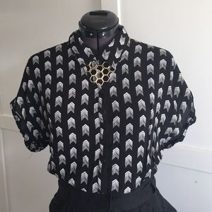 Black and White Geo Print Shirt