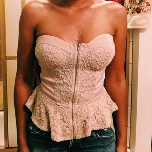 Cute Nude Strapless Top