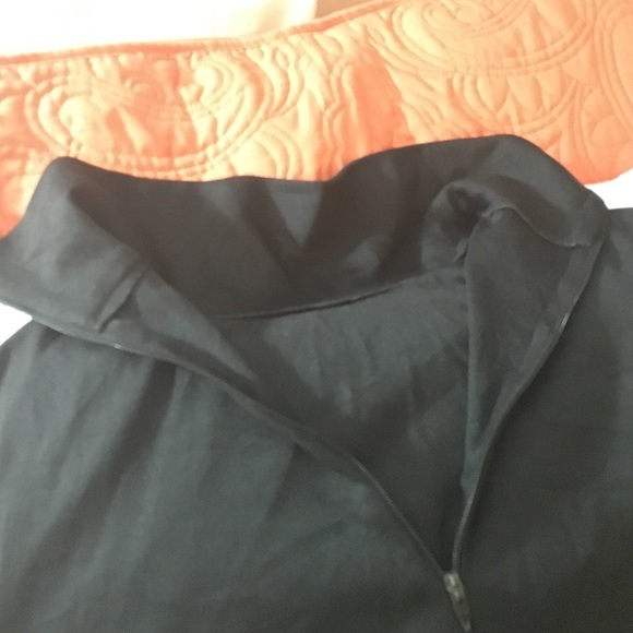 Vintage black peasant polo with 1/2 zip front - Picture 2 of 3