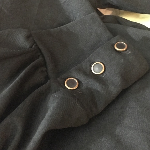 Vintage black peasant polo with 1/2 zip front - Picture 3 of 3