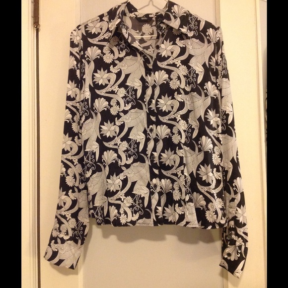 PRICE DROP 🎈Beautiful black & white 100% silk - Picture 4 of 4