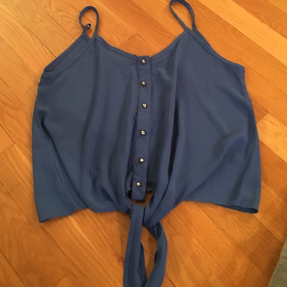 blue tie tank top