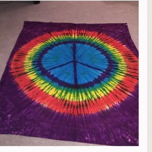Tie dye peace sign tapestry