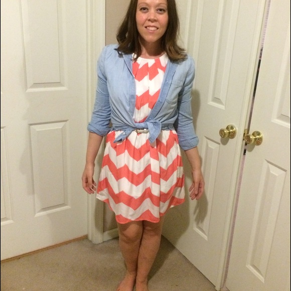 Pink Owl chevron dress