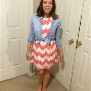 Pink Owl chevron dress