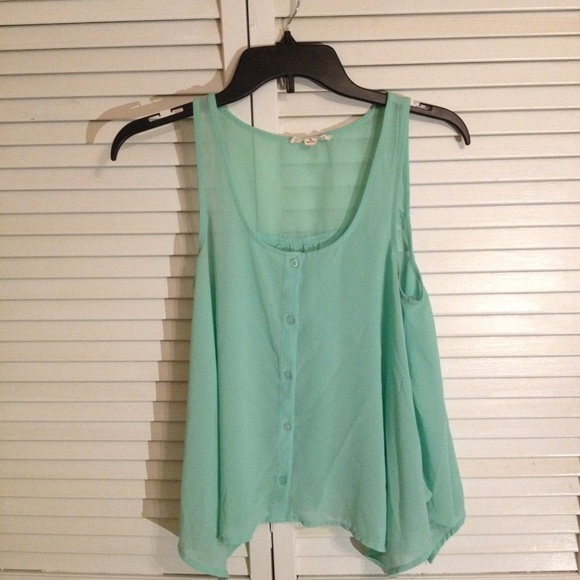 Chiffon Button-Front Sharkbite Tank